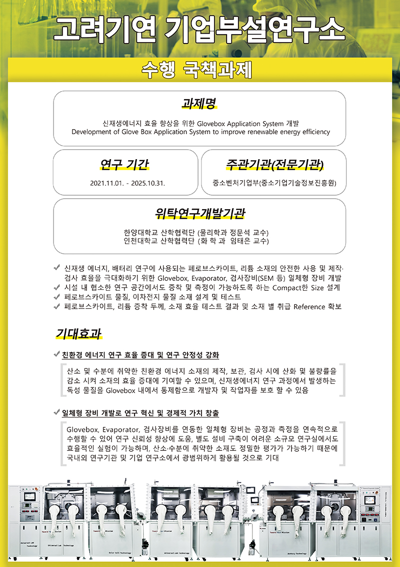 신재생에너지 효율 향상을 위한 Glovebox Application System 개발